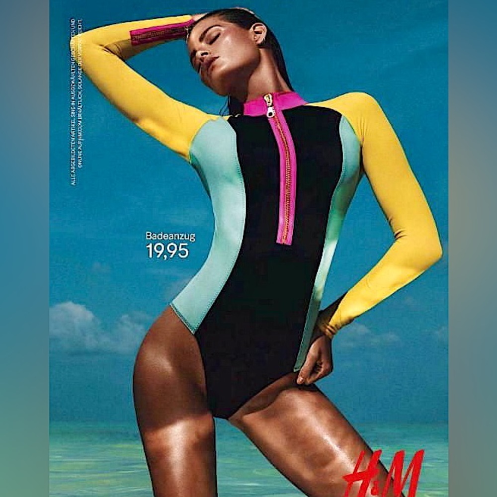 🔥H&M Neon Colorblock Zip Long Sleeve Wetsuit (Petite Fit) – NWOT🔥